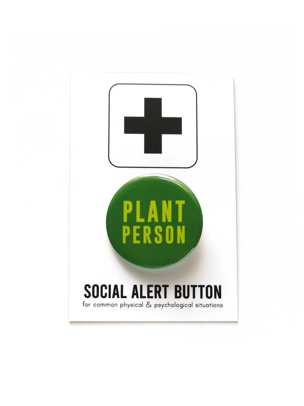 PLANT PERSON pinback button flower shop gardener gift
